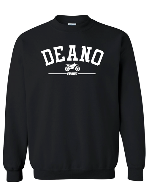 Deano Brand Fleece Crew Neck - black